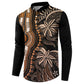 Polynesia Mixed African Dashiki Button Sweatshirt Afro-pacific Culture - Gold