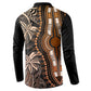 Polynesia Mixed African Dashiki Button Sweatshirt Afro-pacific Culture - Gold