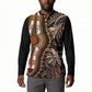 Polynesia Mixed African Dashiki Button Sweatshirt Afro-pacific Culture - Gold