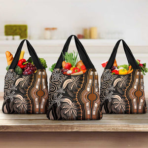 Polynesia Mixed African Dashiki Grocery Bag Afro-pacific Culture - Gold