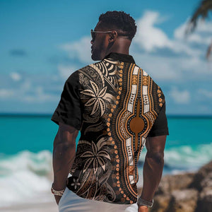 Polynesia Mixed African Dashiki Hawaiian Shirt Afro-pacific Culture - Gold