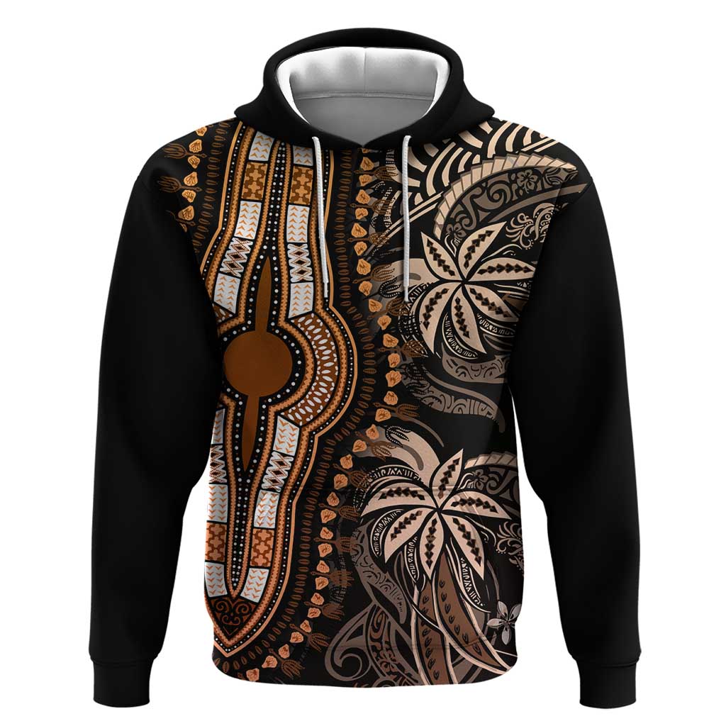 Polynesia Mixed African Dashiki Hoodie Afro-pacific Culture - Gold