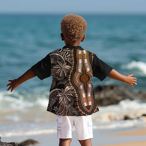 Polynesia Mixed African Dashiki Kid Hawaiian Shirt Afro-pacific Culture - Gold