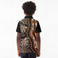 Polynesia Mixed African Dashiki Kid Polo Shirt Afro-pacific Culture - Gold