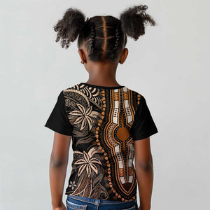 Polynesia Mixed African Dashiki Kid T shirt Afro-pacific Culture - Gold