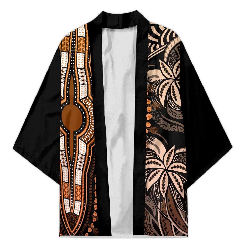 Polynesia Mixed African Dashiki Kimono Afro-pacific Culture - Gold