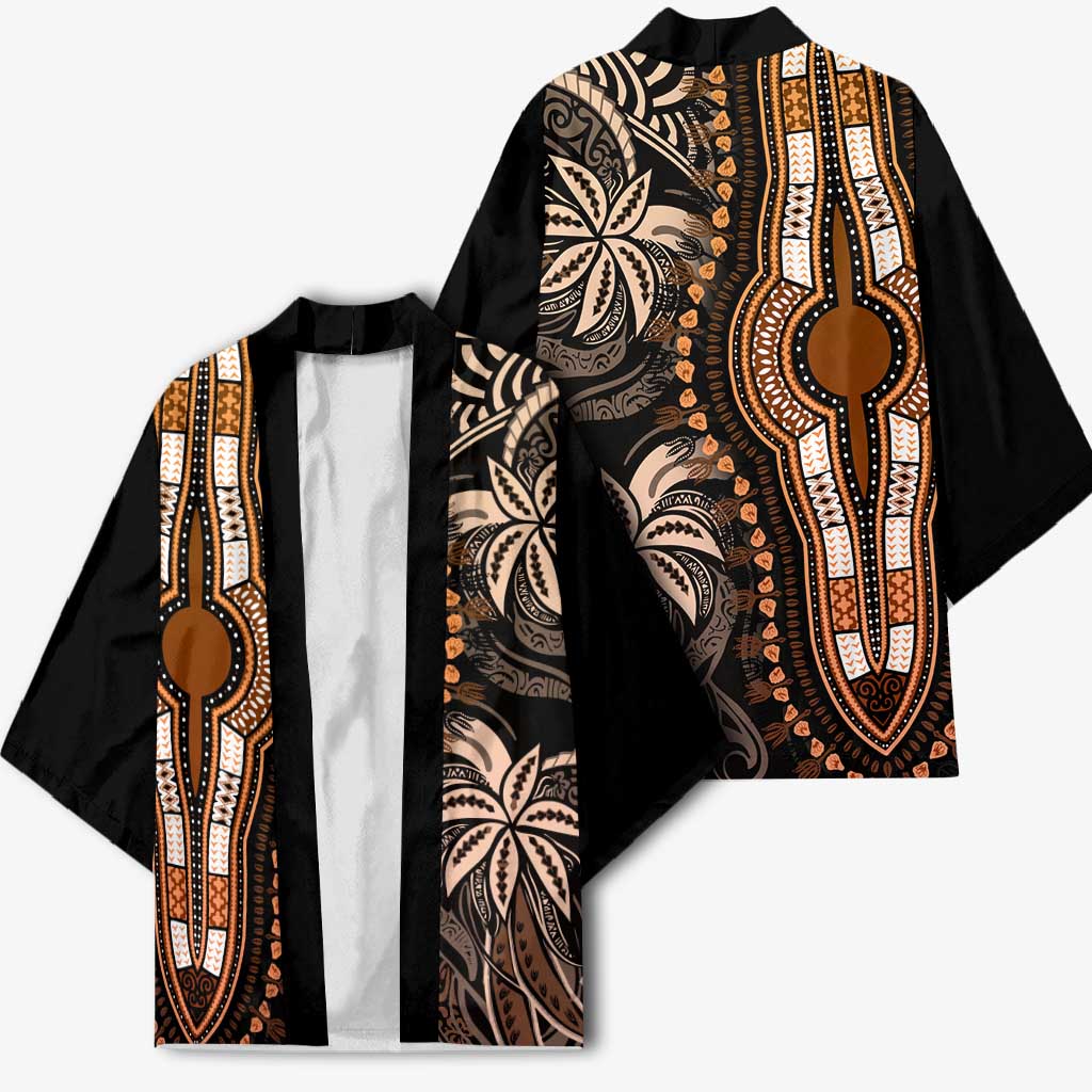 Polynesia Mixed African Dashiki Kimono Afro-pacific Culture - Gold