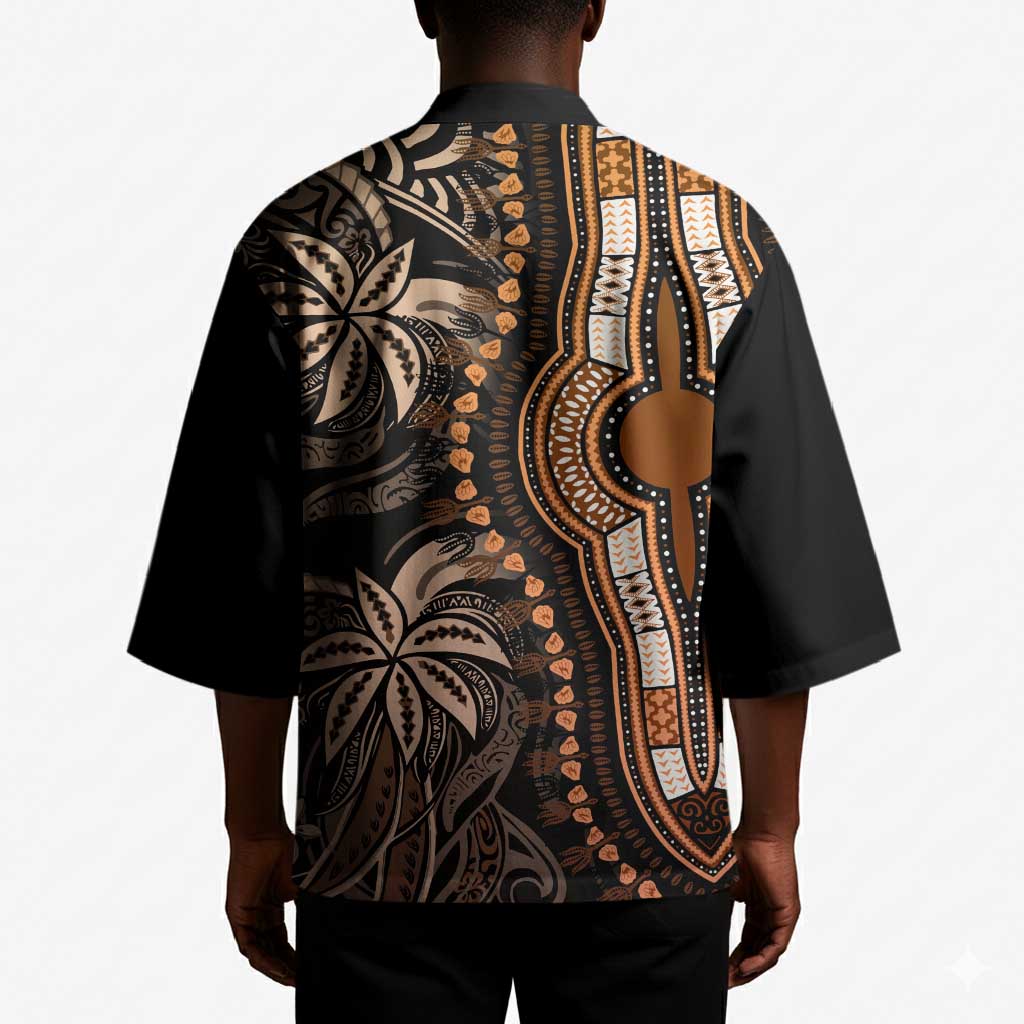 Polynesia Mixed African Dashiki Kimono Afro-pacific Culture - Gold