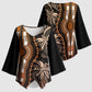 Polynesia Mixed African Dashiki Kimono Sleeve Blouse Afro-pacific Culture - Gold