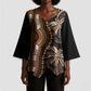 Polynesia Mixed African Dashiki Kimono Sleeve Blouse Afro-pacific Culture - Gold