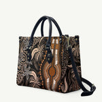 Polynesia Mixed African Dashiki Leather Bag Afro-pacific Culture - Gold