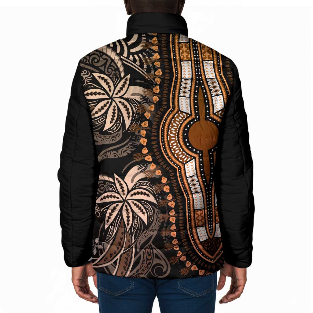 Polynesia Mixed African Dashiki Padded Jacket Afro-pacific Culture - Gold