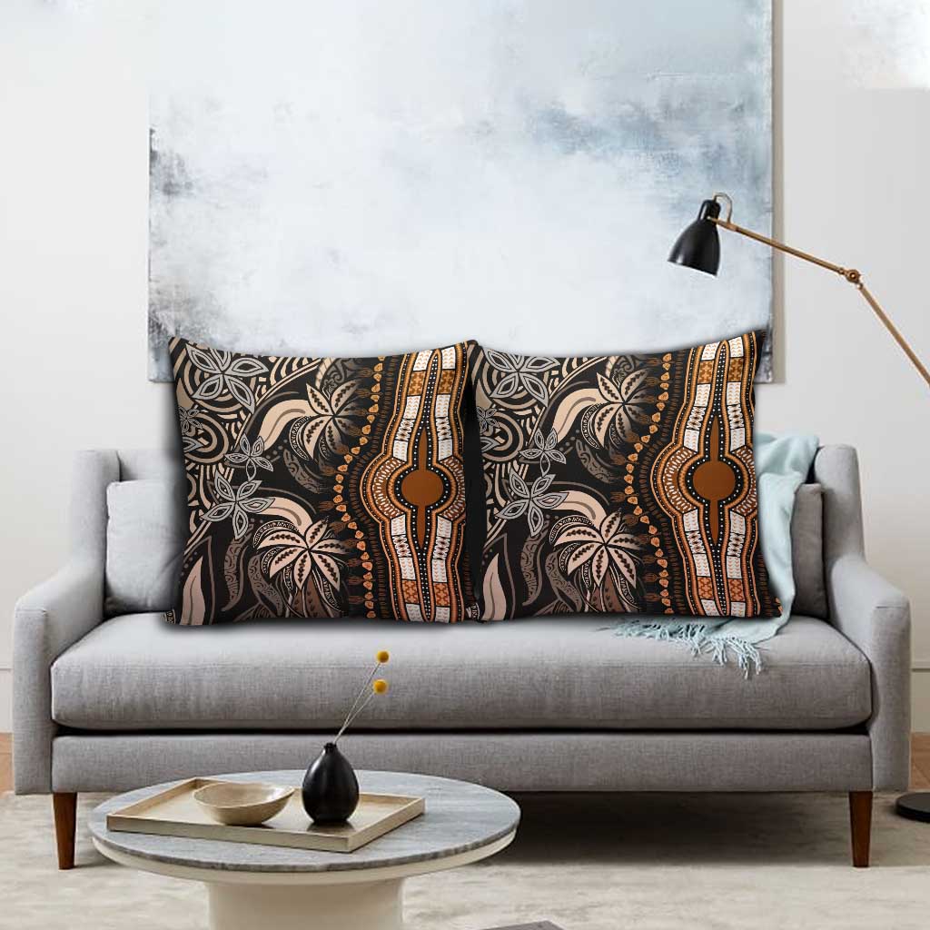 Polynesia Mixed African Dashiki Pillow Cover Afro-pacific Culture - Gold