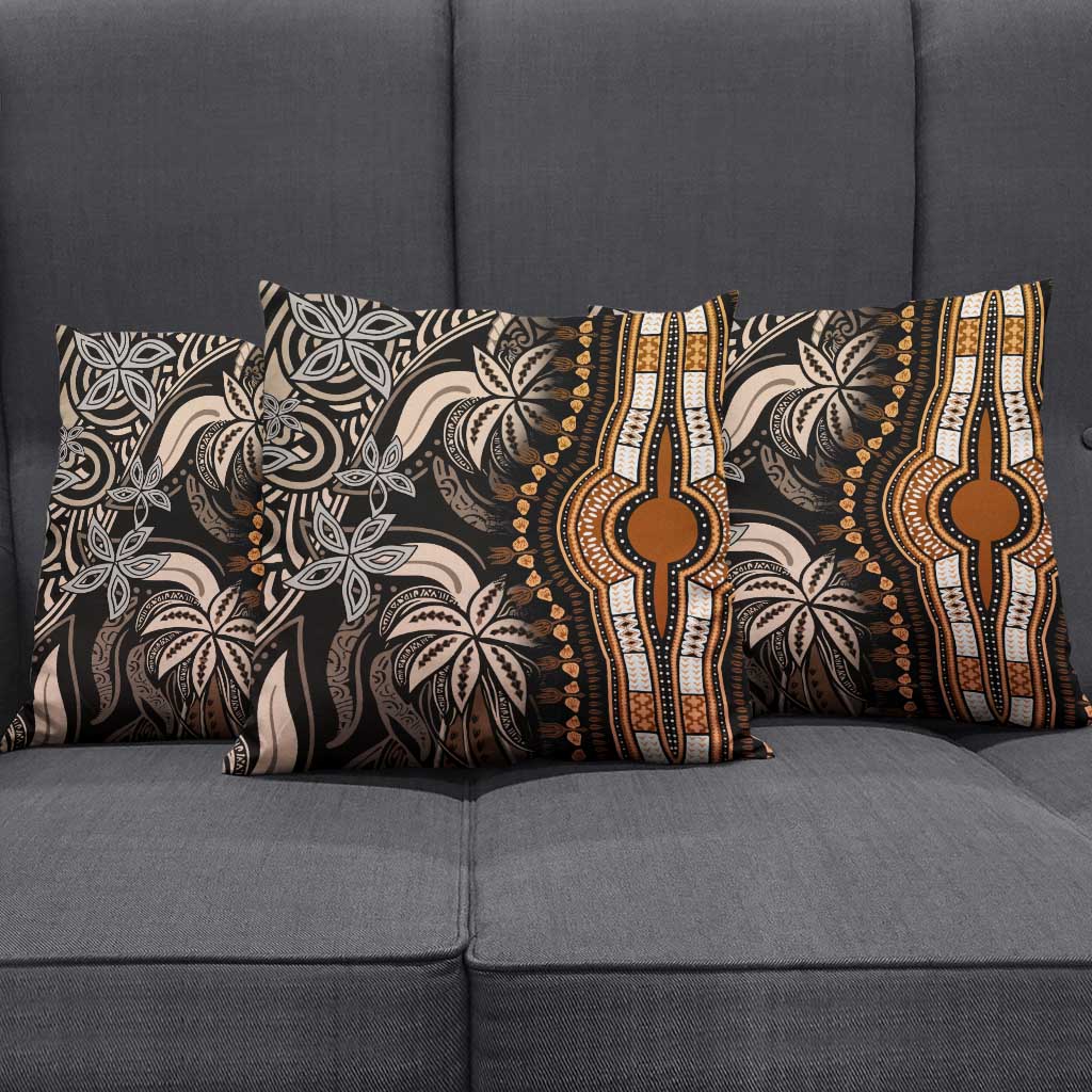 Polynesia Mixed African Dashiki Pillow Cover Afro-pacific Culture - Gold