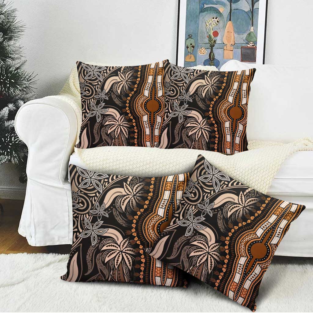 Polynesia Mixed African Dashiki Pillow Cover Afro-pacific Culture - Gold