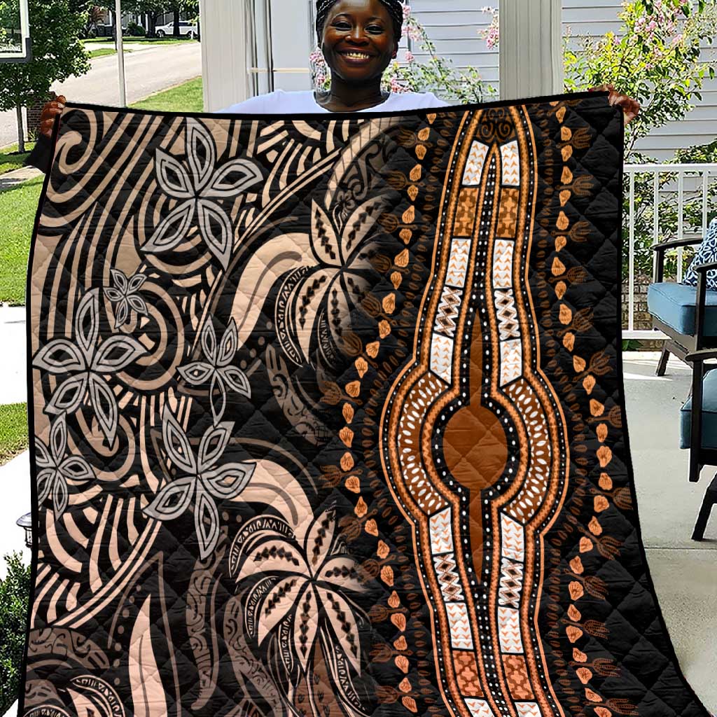 Polynesia Mixed African Dashiki Quilt Afro-pacific Culture - Gold