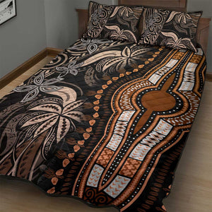 Polynesia Mixed African Dashiki Quilt Bed Set Afro-pacific Culture - Gold