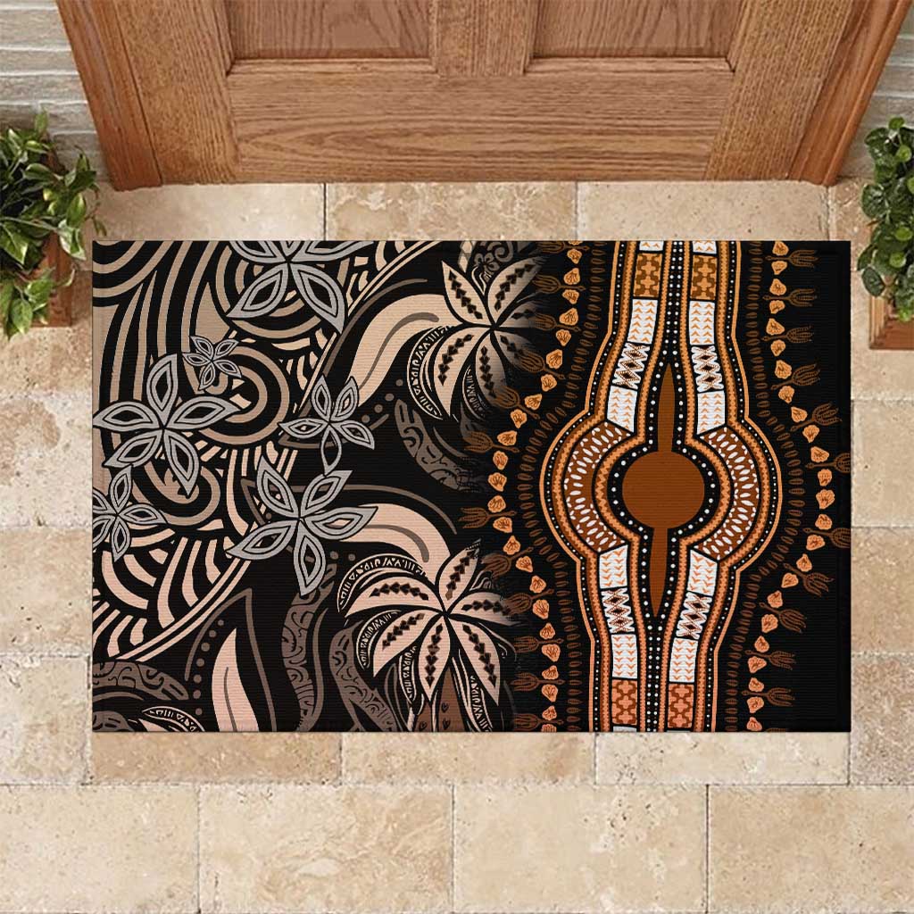 Polynesia Mixed African Dashiki Rubber Doormat Afro-pacific Culture - Gold