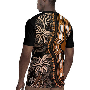 Polynesia Mixed African Dashiki Rugby Jersey Afro-pacific Culture - Gold