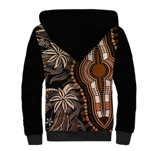 Polynesia Mixed African Dashiki Sherpa Hoodie Afro-pacific Culture - Gold