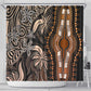 Polynesia Mixed African Dashiki Shower Curtain Afro-pacific Culture - Gold