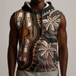 Polynesia Mixed African Dashiki Sleeveless Hoodie Afro-pacific Culture - Gold - African Pride