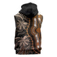Polynesia Mixed African Dashiki Sleeveless Zip Hoodie Afro-pacific Culture - Gold - African Pride