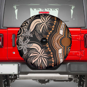 Polynesia Mixed African Dashiki Spare Tire Cover Afro-pacific Culture - Gold