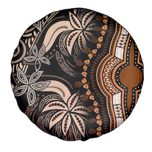 Polynesia Mixed African Dashiki Spare Tire Cover Afro-pacific Culture - Gold