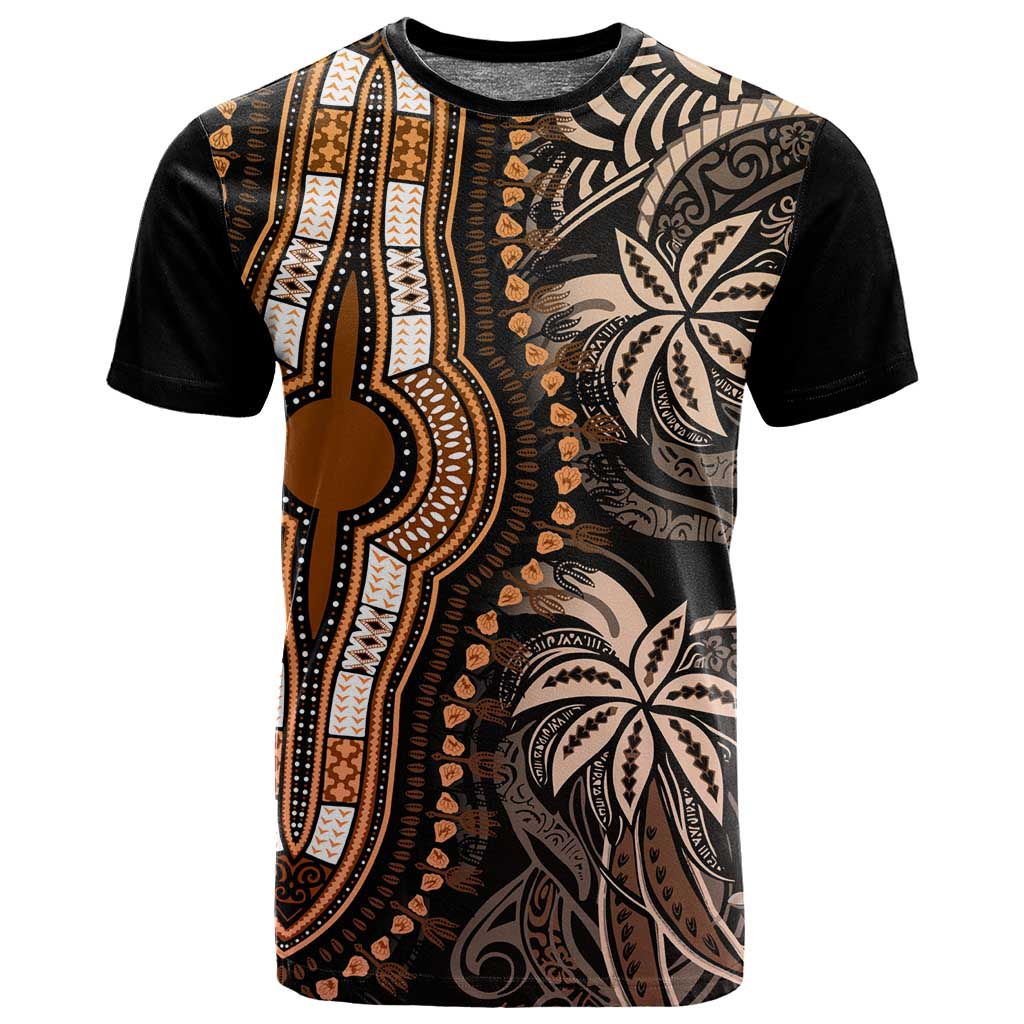 Polynesia Mixed African Dashiki T shirt Afro-pacific Culture - Gold