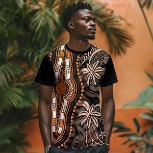 Polynesia Mixed African Dashiki T shirt Afro-pacific Culture - Gold