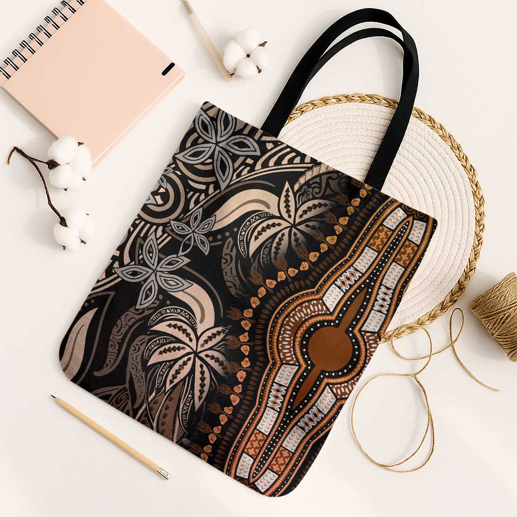 Polynesia Mixed African Dashiki Tote Bag Afro-pacific Culture - Gold