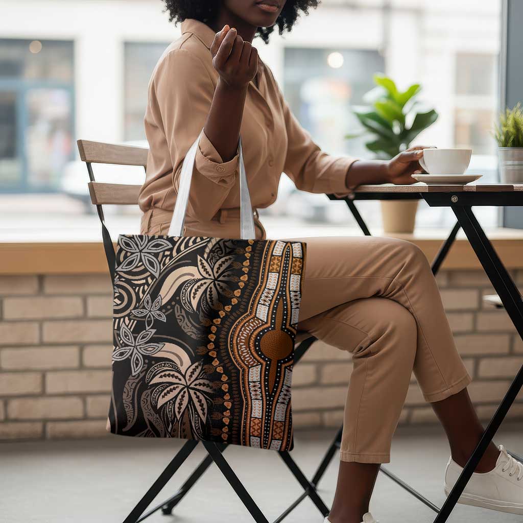 Polynesia Mixed African Dashiki Tote Bag Afro-pacific Culture - Gold