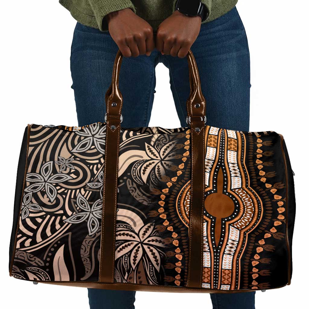 Polynesia Mixed African Dashiki Travel Bag Afro-pacific Culture - Gold