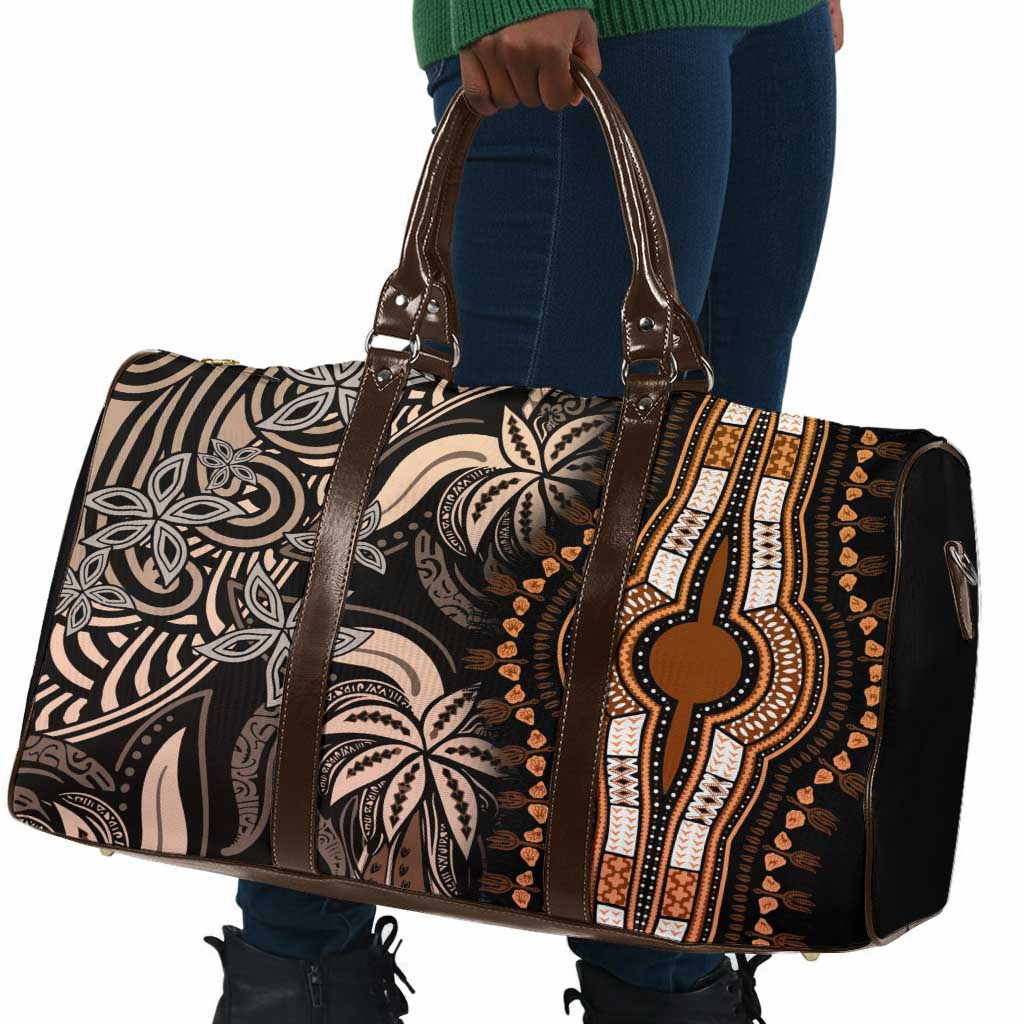 Polynesia Mixed African Dashiki Travel Bag Afro-pacific Culture - Gold