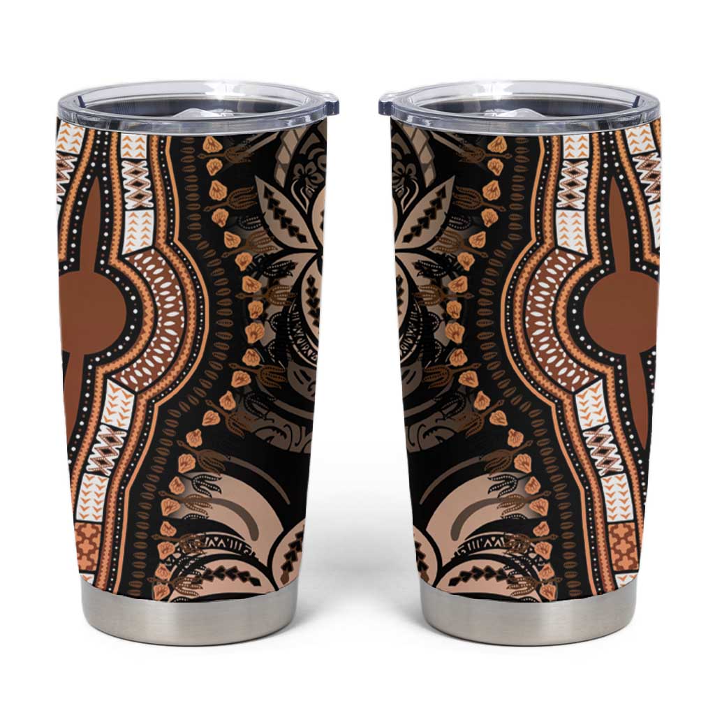 Polynesia Mixed African Dashiki Tumbler Cup Afro-pacific Culture - Gold