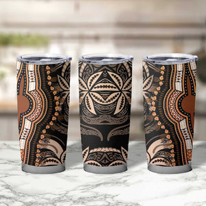 Polynesia Mixed African Dashiki Tumbler Cup Afro-pacific Culture - Gold