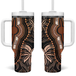 Polynesia Mixed African Dashiki Tumbler With Handle Afro-pacific Culture - Gold