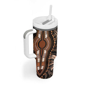 Polynesia Mixed African Dashiki Tumbler With Handle Afro-pacific Culture - Gold