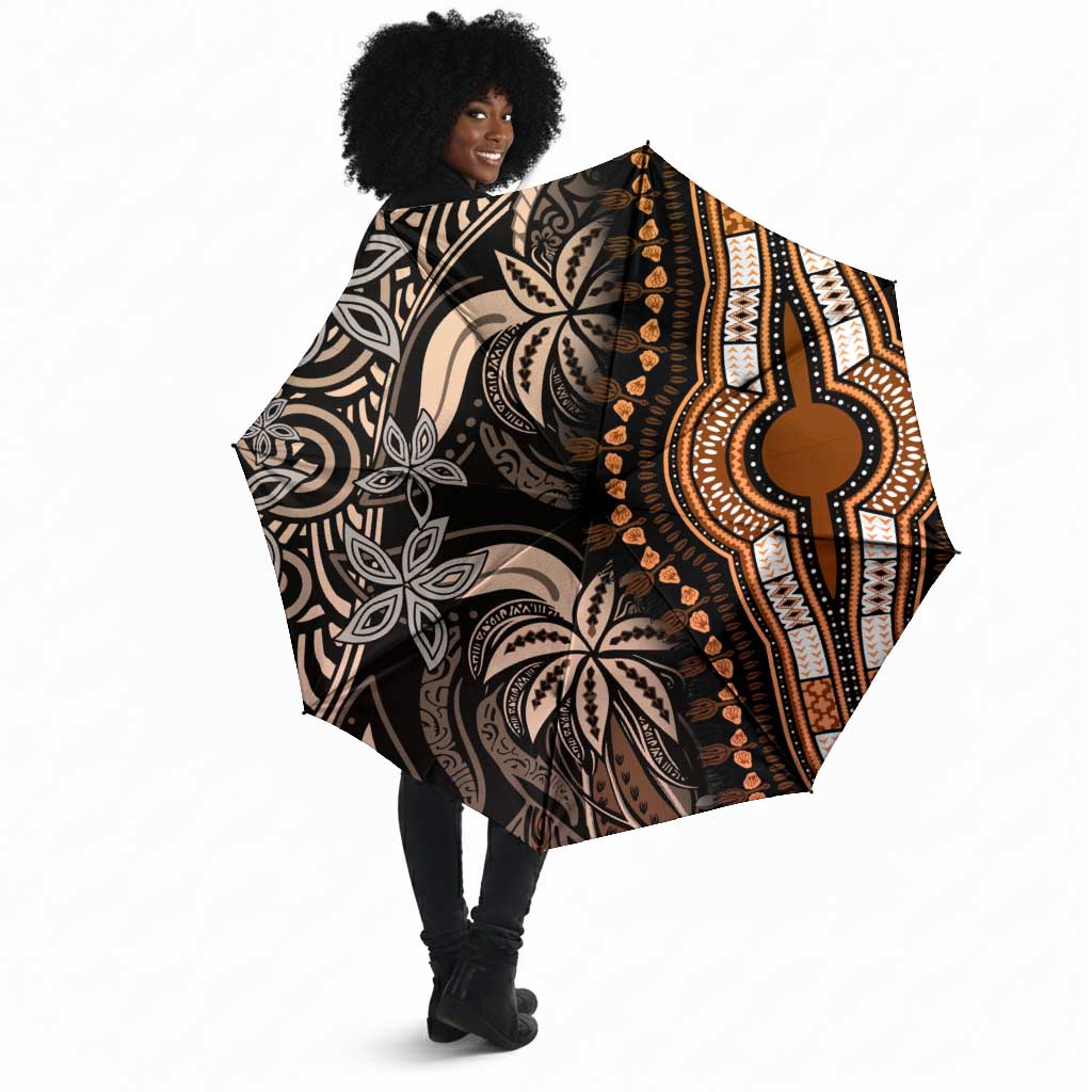 Polynesia Mixed African Dashiki Umbrella Afro-pacific Culture - Gold