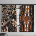 Polynesia Mixed African Dashiki Window Curtain Afro-pacific Culture - Gold