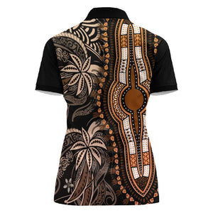 Polynesia Mixed African Dashiki Women Polo Shirt Afro-pacific Culture - Gold