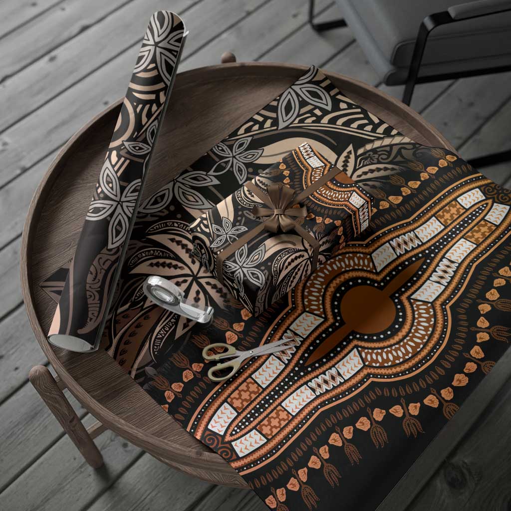Polynesia Mixed African Dashiki Wrapping Paper Afro-pacific Culture - Gold - African Pride