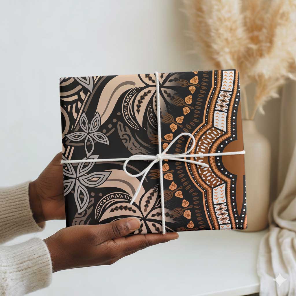 Polynesia Mixed African Dashiki Wrapping Paper Afro-pacific Culture - Gold - African Pride