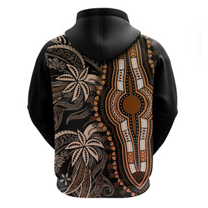 Polynesia Mixed African Dashiki Zip Hoodie Afro-pacific Culture - Gold