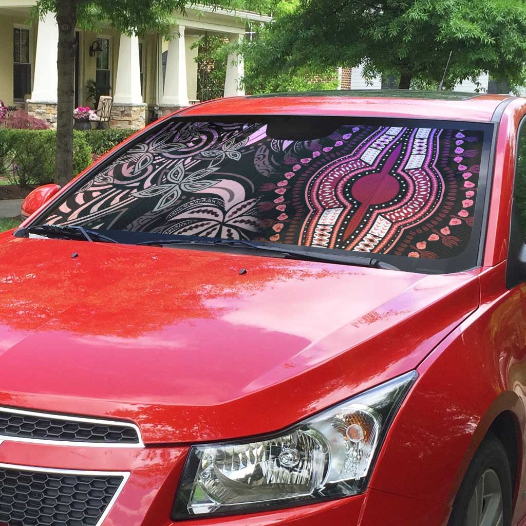 Polynesia Mixed African Dashiki Auto Sun Shade Afro-pacific Culture - Pastel