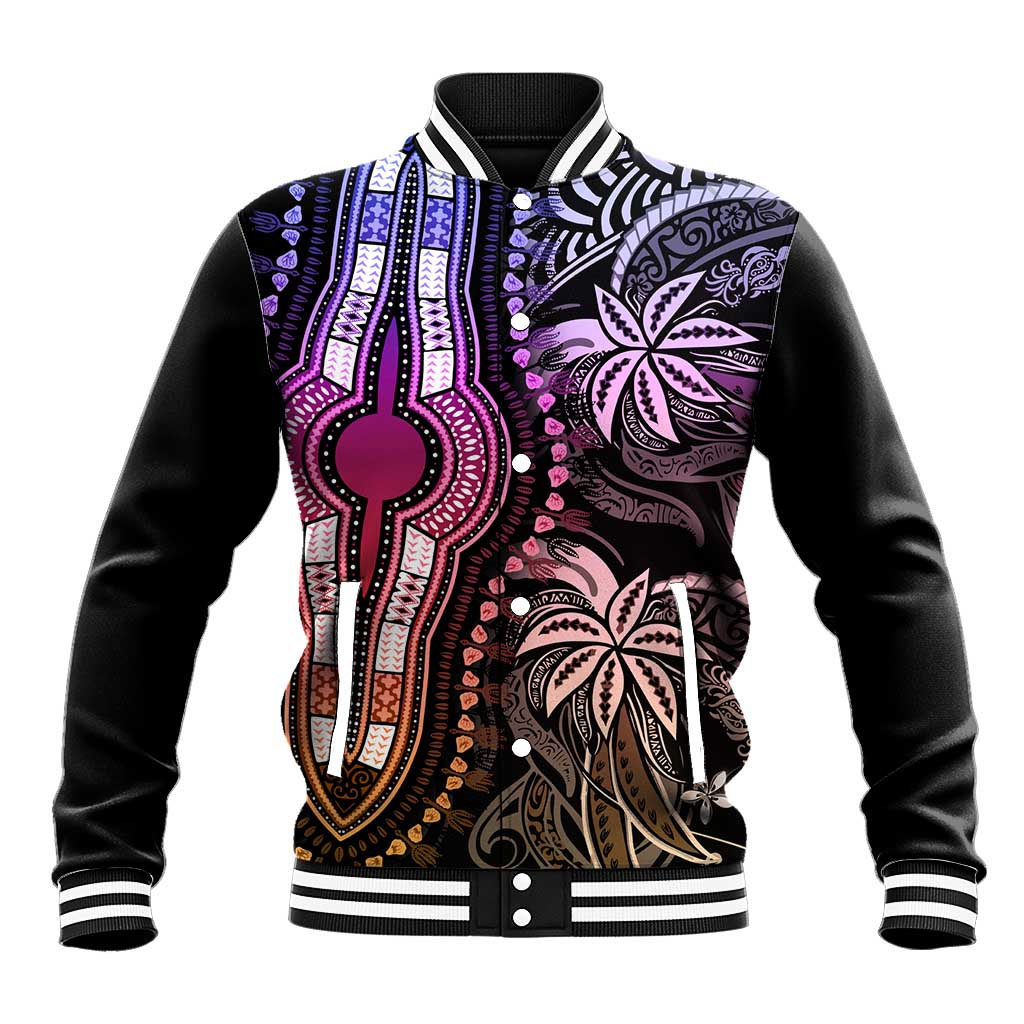 Polynesia Mixed African Dashiki Baseball Jacket Afro-pacific Culture - Pastel