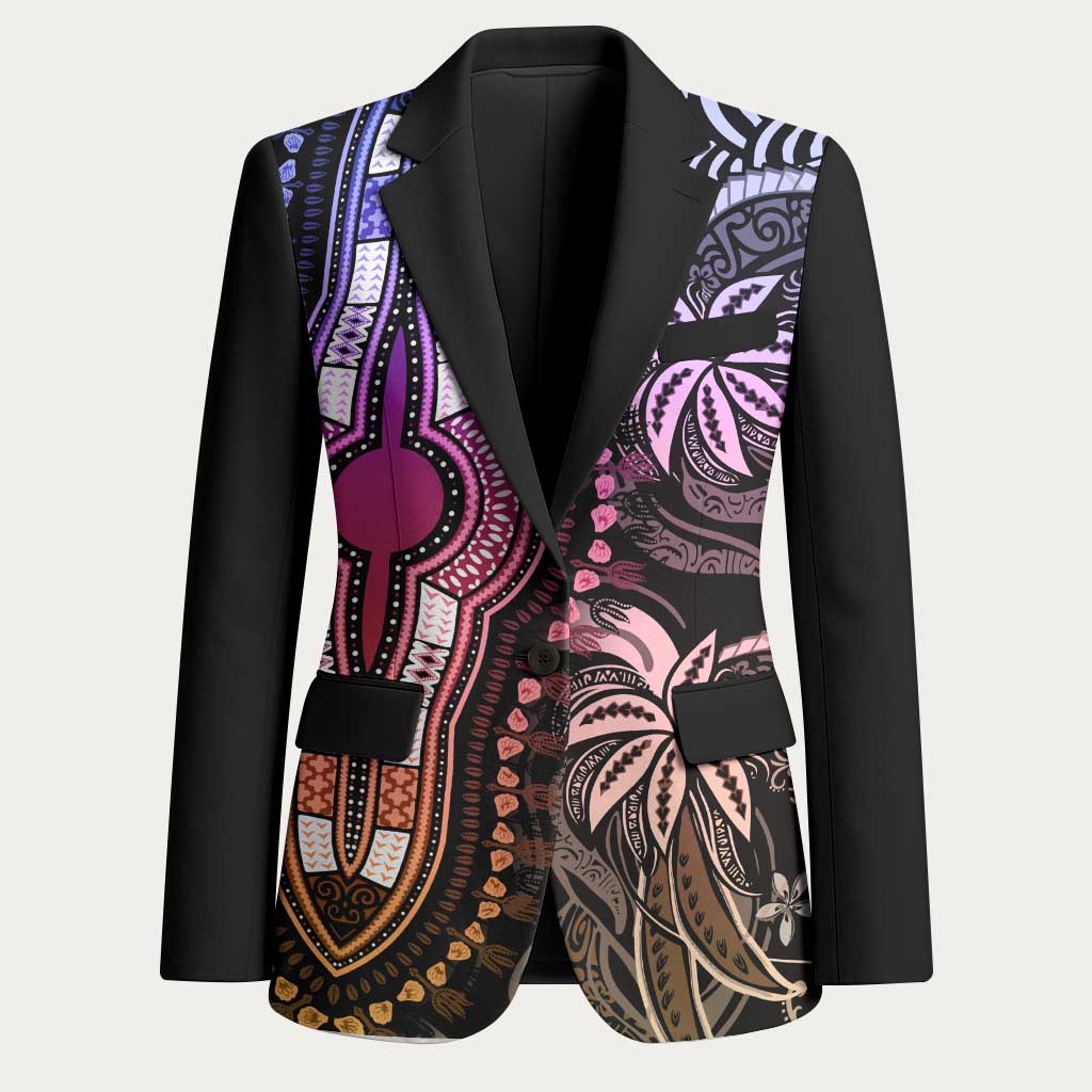 Polynesia Mixed African Dashiki Blazer Afro-pacific Culture - Pastel
