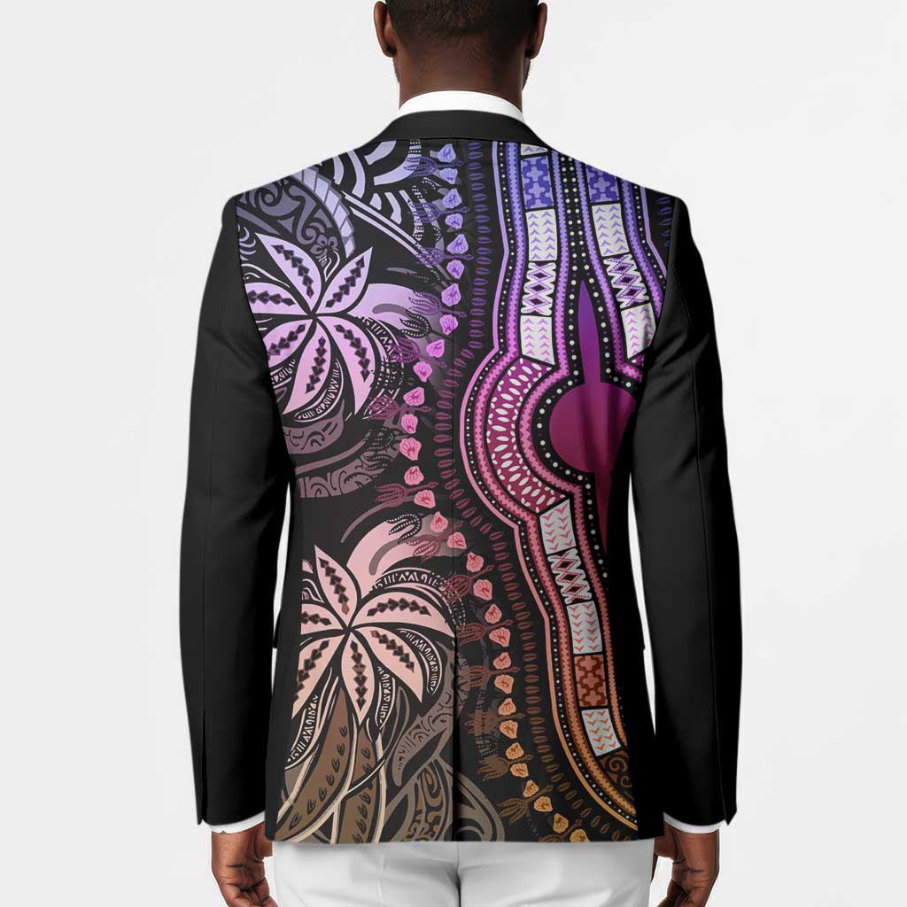 Polynesia Mixed African Dashiki Blazer Afro-pacific Culture - Pastel