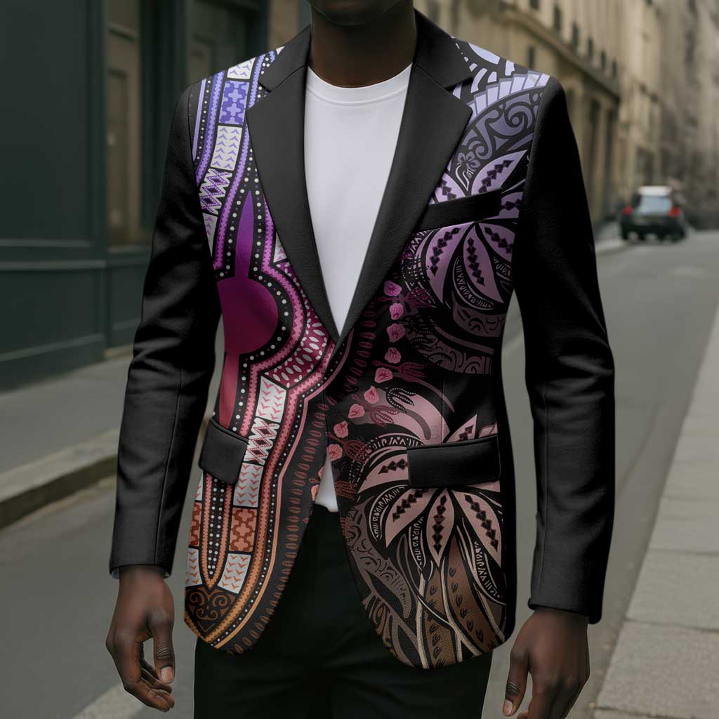 Polynesia Mixed African Dashiki Blazer Afro-pacific Culture - Pastel
